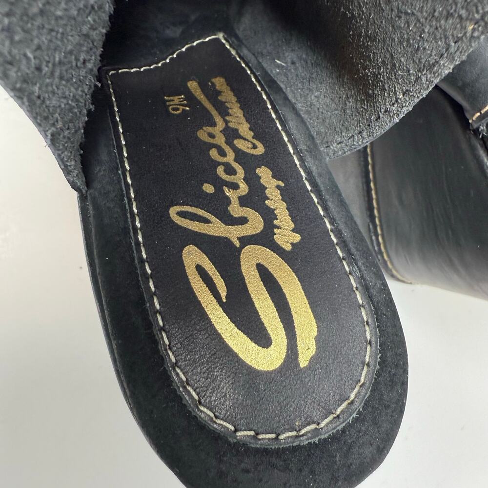 Sbicca Rayanne Wedge Ankle Booties Women's 9M Black Sandals Luxury EUC - Picture 15 of 16